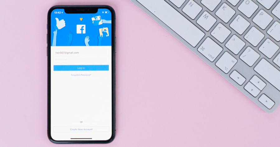 Facebook app on an iPhone X